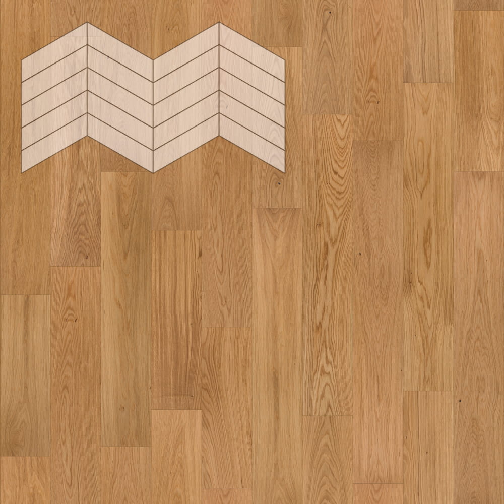 Паркет Елка Французская Lab Arte Chevron Дуб Натур лак 400/348х90х14/3/60°