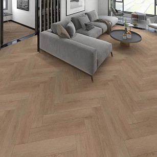 ПВХ Покрытие Calitex Elementals Carlton Herringbone Click ES103 610x150x4 (1,83 м2) в интерьере