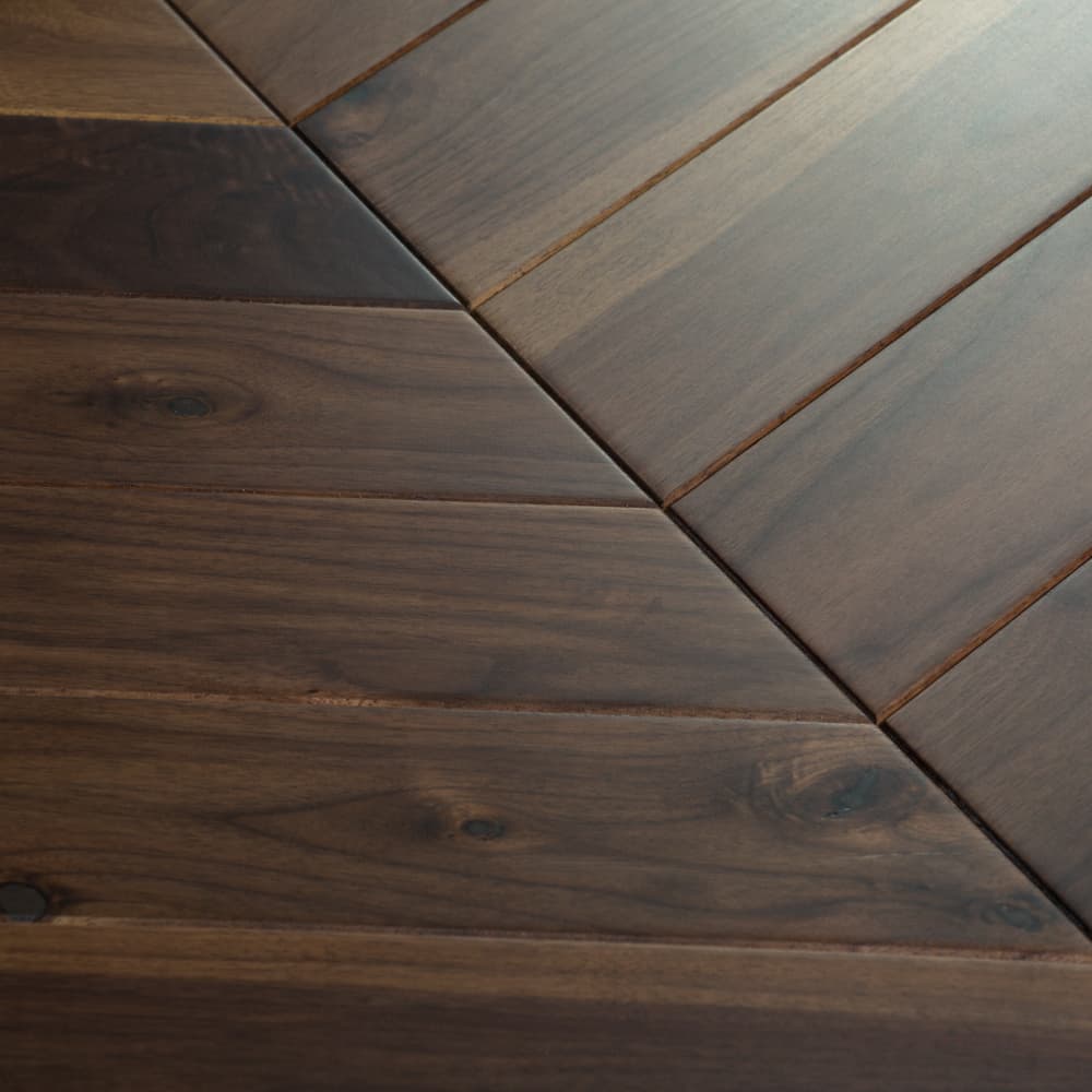 Паркет Елка Французская Lab Arte Chevron 396/344х90х14 /60° Орех Американский Натур лак