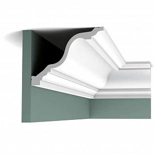 Плинтус из дюрополимера Orac Decor потолочный карниз C334 2000х150x196 в интерьере