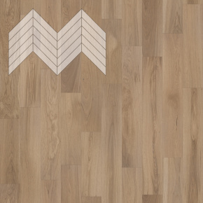 Паркет Елка Французская Lab Arte Chevron Дуб Селект Лаунж лак 600/510х90х14/3/45° в интерьере